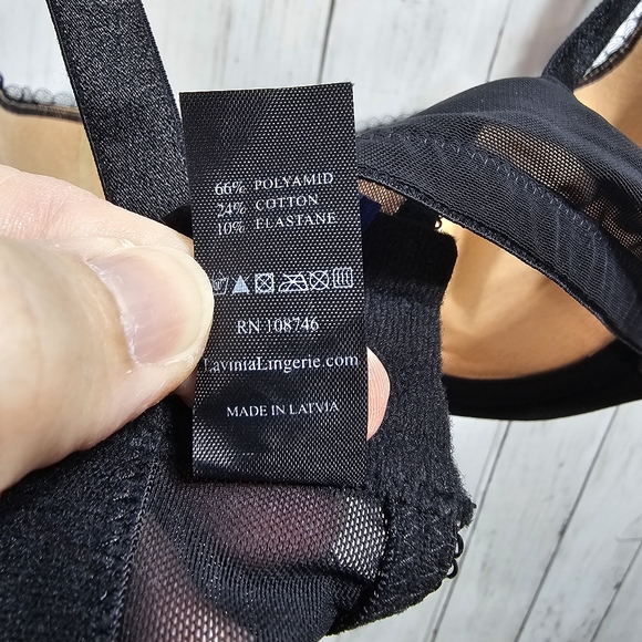 Lavinia Lingerie Brigitte Balcony Bra Black Size 38DD/E Lace Overlay Underwire. - Picture 10 of 10